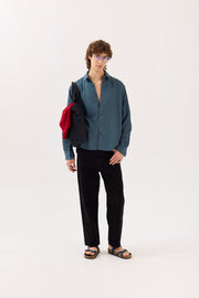 Slate Grey Drape Shirt