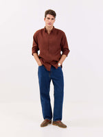 Load image into Gallery viewer, Rust Brown Irish Linen Shirt
