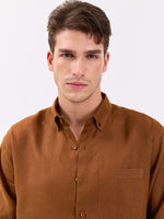 Load image into Gallery viewer, Rust Brown Irish Linen Shirt
