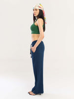 Load image into Gallery viewer, Dark Blue Gauze Pull-on Pants
