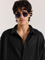 Load image into Gallery viewer, Black Linen Cropped Shirt