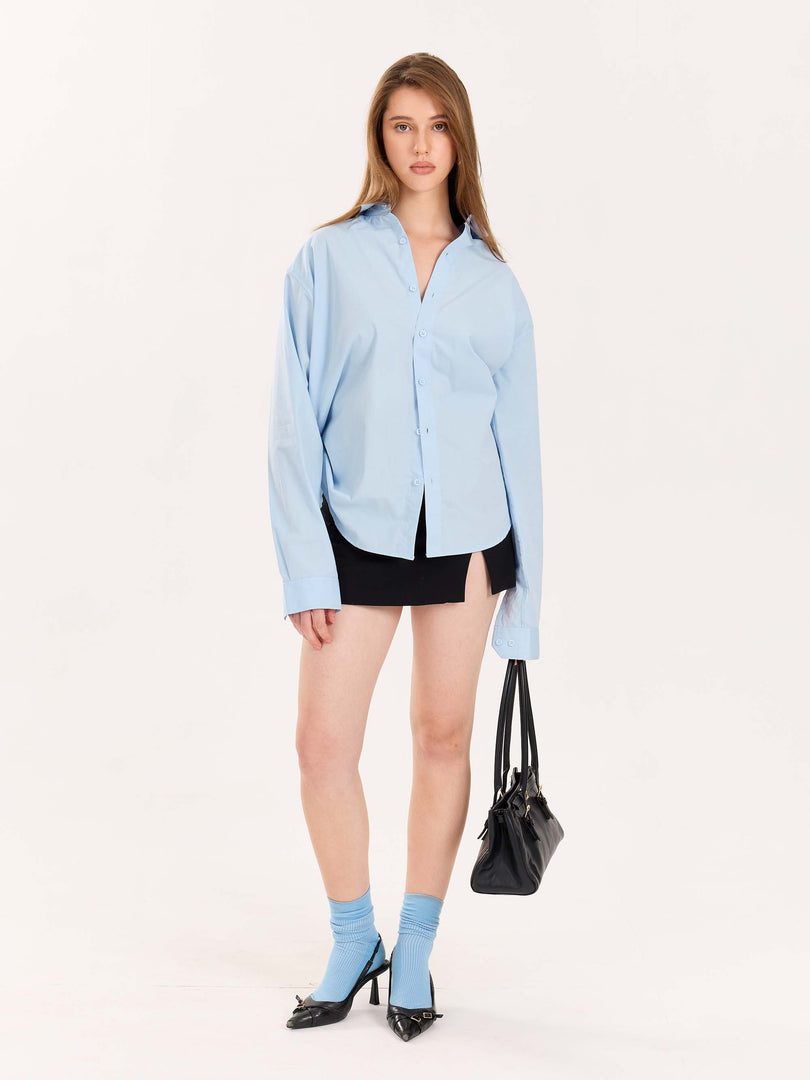 Powder Blue Poplin Shirt