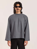 Load image into Gallery viewer, Dark Grey Loose Fit Cropped T-Shirt
