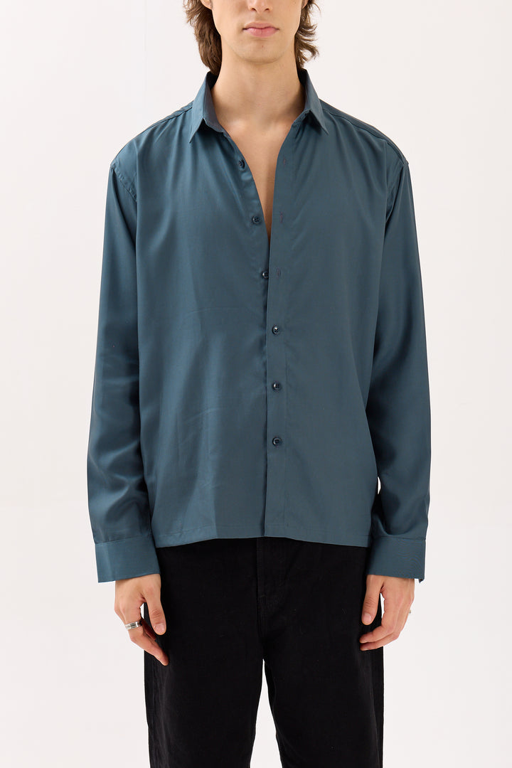 Slate Grey Drape Shirt (Pre-Order)