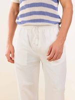 Load image into Gallery viewer, White Linen Pull-on Pants
