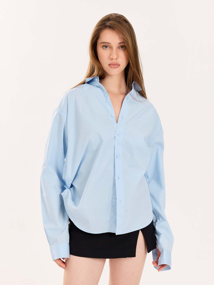 Powder Blue Poplin Shirt