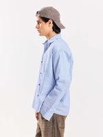 Load image into Gallery viewer, Powder Blue Striped Seersucker Shirt
