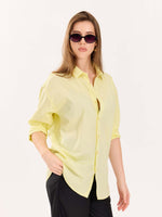 Load image into Gallery viewer, Lemon Yellow Poplin Shirt
