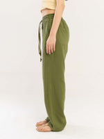 Load image into Gallery viewer, Olive Green Gauze Pull-on Pants
