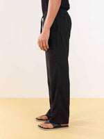 Load image into Gallery viewer, Black Linen Pull-on Pants
