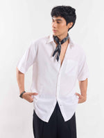 Load image into Gallery viewer, White Half Sleeve Linen Shirt
