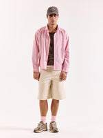 Load image into Gallery viewer, Pink &amp; Brown Striped Poplin Oversized Shirt