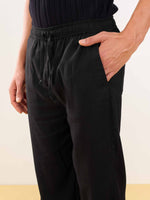 Load image into Gallery viewer, Black Linen Pull-on Pants
