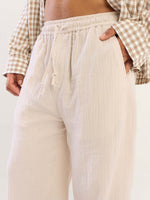 Load image into Gallery viewer, Beige Gauze Pull-on Pants
