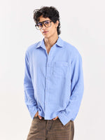 Load image into Gallery viewer, Dusty Blue Gauze Holiday Shirt
