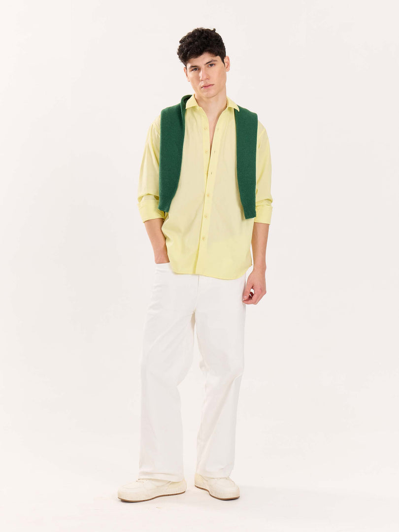 Lemon Yellow Poplin Shirt