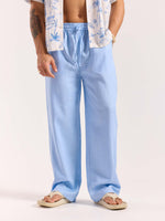Load image into Gallery viewer, Powder Blue Linen Pull-on Pants