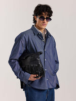 Load image into Gallery viewer, Denim Oversized Cropped Shirt