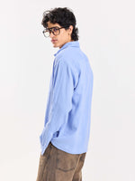Load image into Gallery viewer, Dusty Blue Gauze Holiday Shirt
