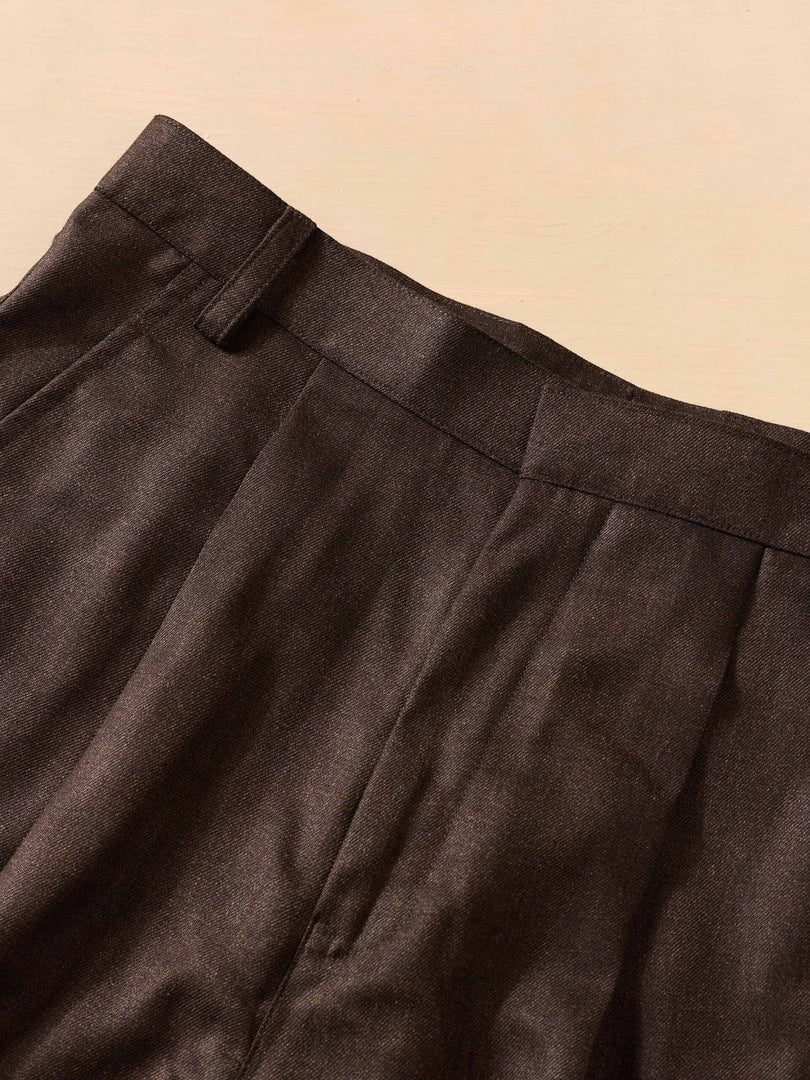 Brown Textured Baggy Fit Trousers
