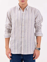 Load image into Gallery viewer, Natural Striped Irish Linen Shirt

