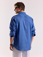 Load image into Gallery viewer, Cobalt Blue Linen-blend Shirt