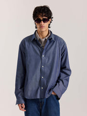 Denim Oversized Cropped Shirt