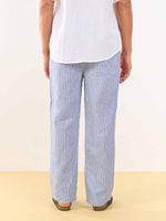 Load image into Gallery viewer, Blue Striped Linen Pull-on Pants
