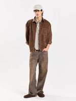Load image into Gallery viewer, Dark Brown Corduroy Oversized Shirt
