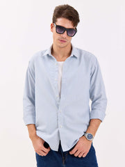 Relaxed Fit Navy Blue Striped Shirt