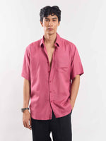 Load image into Gallery viewer, Rose Pink Half Sleeve Linen Shirt
