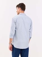 Load image into Gallery viewer, Relaxed Fit Navy Blue Striped Shirt
