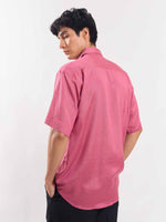 Load image into Gallery viewer, Rose Pink Half Sleeve Linen Shirt
