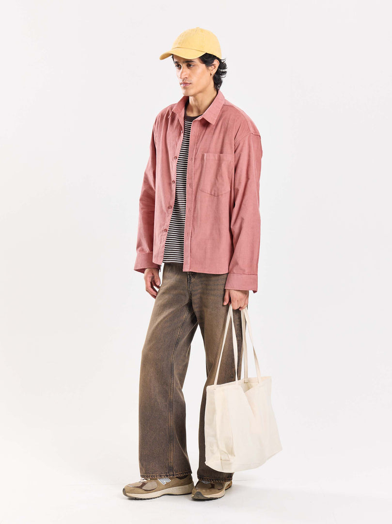Dusty Pink Corduroy Oversized Shirt