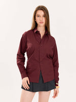 Load image into Gallery viewer, Maroon Poplin Shirt