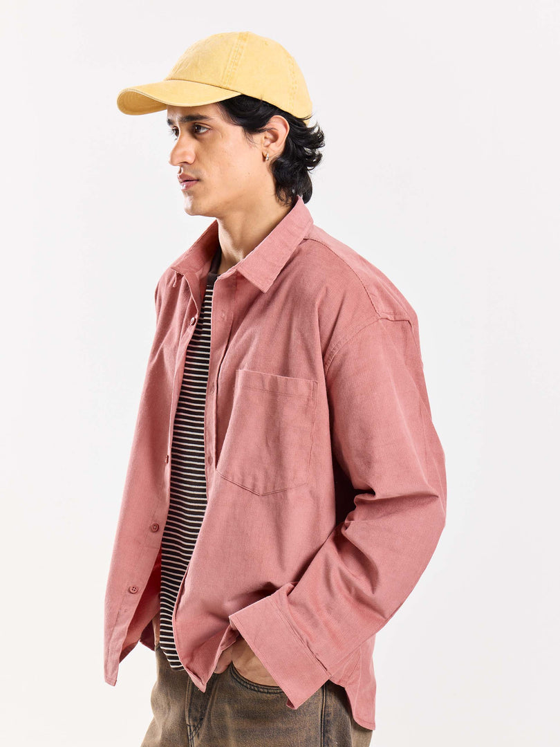 Dusty Pink Corduroy Oversized Shirt