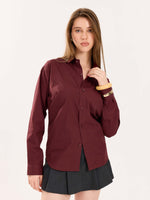 Load image into Gallery viewer, Maroon Poplin Shirt