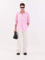 Load image into Gallery viewer, Light Pink Linen-blend Shirt
