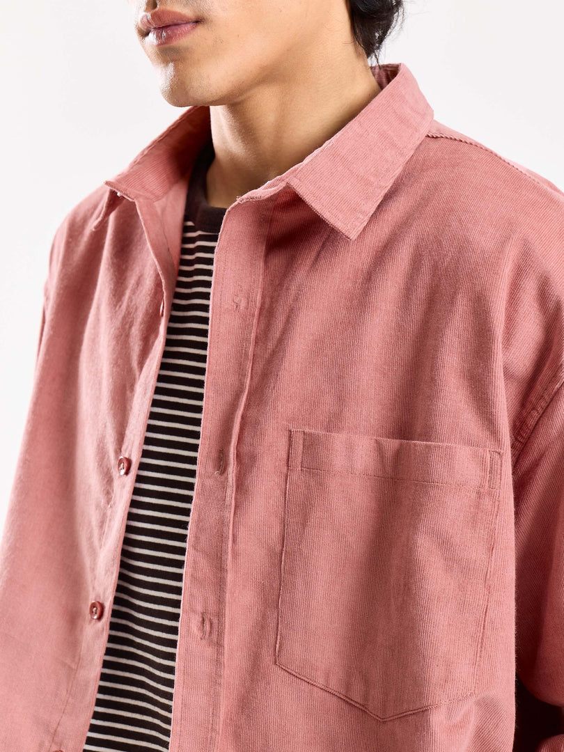 Dusty Pink Corduroy Oversized Shirt
