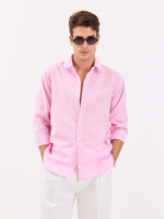 Load image into Gallery viewer, Light Pink Linen-blend Shirt
