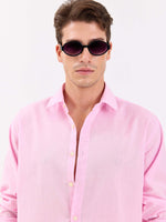 Load image into Gallery viewer, Light Pink Linen-blend Shirt
