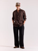 Load image into Gallery viewer, Dark Brown Linen-blend Shirt