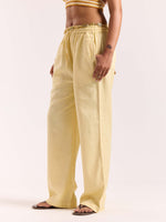 Load image into Gallery viewer, Butter Yellow Linen Pull-on Pants