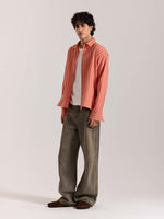 Load image into Gallery viewer, Carrot Red Striped Seersucker Holiday Shirt