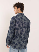 Load image into Gallery viewer, Palm Printed Chambray Shirt
