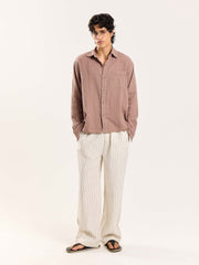 Taupe Gauze Holiday Shirt