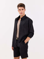 Load image into Gallery viewer, Black Irish Linen Shirt
