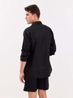 Load image into Gallery viewer, Black Irish Linen Shirt
