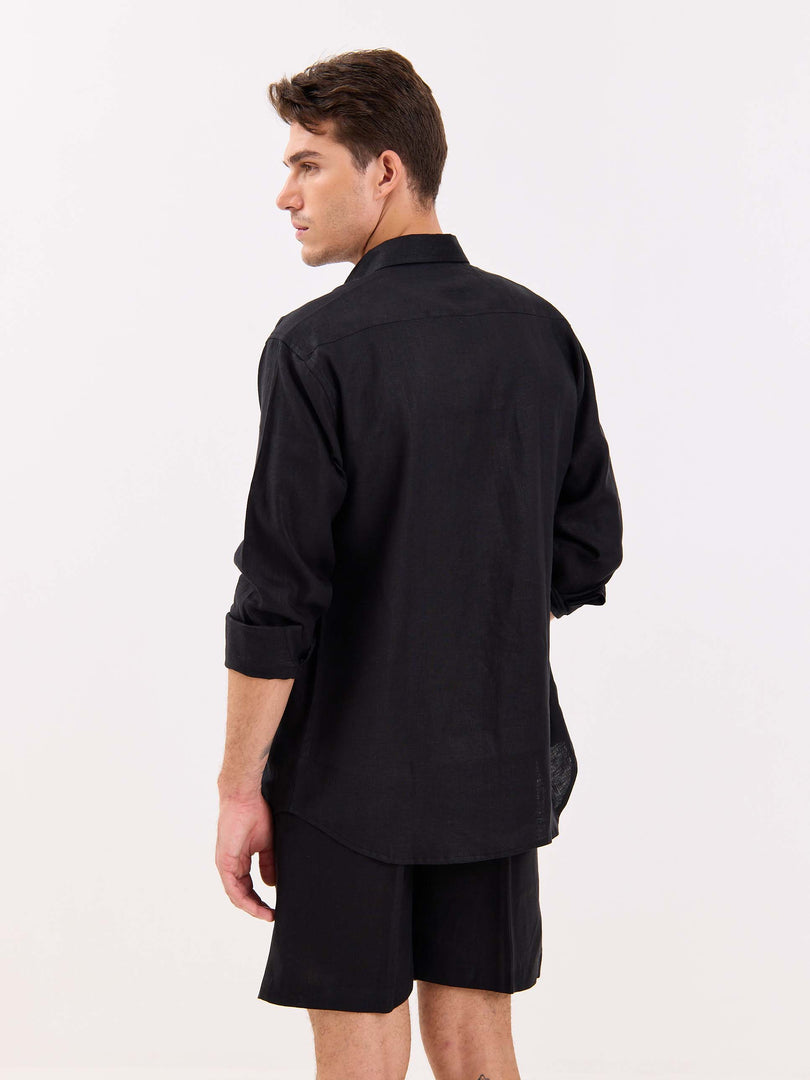 Black Irish Linen Shirt