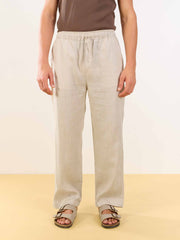 Natural Linen Pull-on Pants
